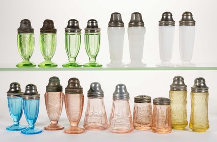 ASSORTED DEPRESSION ERA SALT AND PEPPER SHAKERS, LOT OF 18