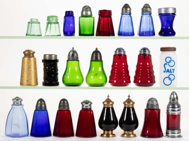 ASSORTED DEPRESSION ERA SALT AND PEPPER SHAKERS, LOT OF 23