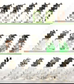 ASSORTED FIGURAL GLASS SALT AND PEPPER SHAKERS, LOT OF 15