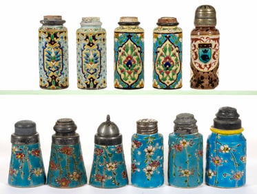 ASSORTED LONGWY-STYLE CERAMIC SHAKERS, LOT OF 11