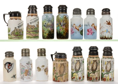 CONTINENTAL PORCELAIN CONDIMENT ARTICLES, LOT OF 14