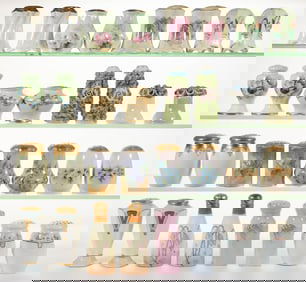 AUSTRIAN / GERMAN PORCELAIN SALT / PEPPER SHAKER PAIRS, LOT OF 16