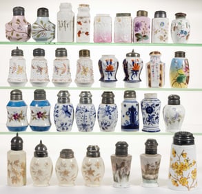 CONTINENTAL PORCELAIN SHAKERS, LOT OF 32