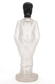 FINDLAY "MR. SNOWBALL" FIGURAL BLOWN-MOLDED GLASS LIQUOR DECANTER / BOTTLE