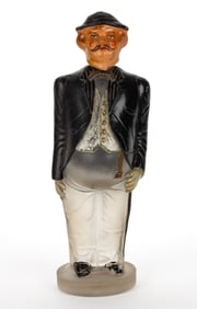 FINDLAY "GERMAN GENTLEMAN" FIGURAL BLOWN-MOLDED GLASS LIQUOR DECANTER / BOTTLE