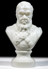 SOUTH AFRICAN "PAUL KRUGER" FIGURAL GLASS BON BON CONTAINER / BOTTLE