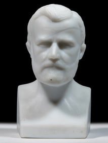 1876 PHILADELPHIA CENTENNIAL GLASS FIGURAL ULYSSES S. GRANT BUST / PAPERWEIGHT