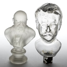 AMERICAN FIGURAL GLASS HISTORICAL / PRESIDENTIAL BUSTS, LOT OF TWO