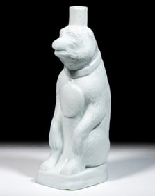 BLOWN-MOLDED GLASS FIGURAL BEAR BOTTLE / LIQUOR DECANTER