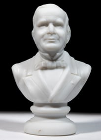 AMERICAN HISTORICAL GLASS FIGURAL WILLIAM MCKINLEY BUST / PAPERWEIGHT