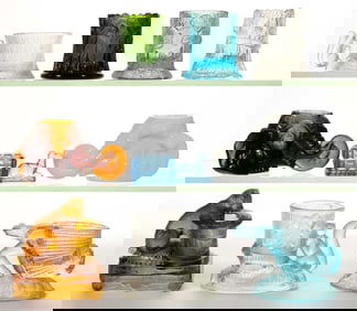 ASSORTED VICTORIAN FIGURAL ANIMAL NOVELTY PRESSED GLASS ARTICLES, LOT OF TEN