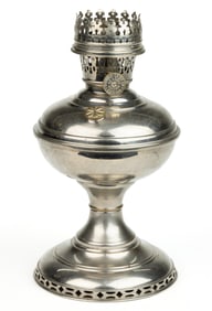 ALADDIN MODEL NO. 3 TO 4 TRANSACTION NICKEL-PLATED BRASS KEROSENE STAND TABLE LAMP