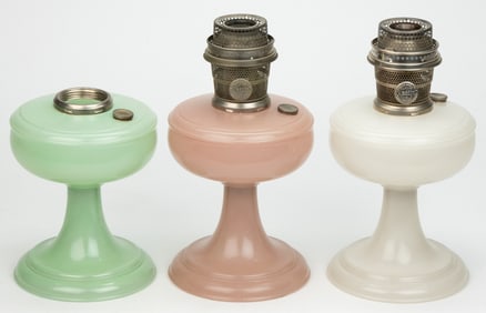 ALADDIN MODEL NOS. 100, 101 AND 103 / VENETIAN KEROSENE STAND LAMPS, LOT OF THREE
