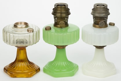 ALADDIN MODEL NOS. B-106, B-110, AND B-111 / CORINTHIAN KEROSENE STAND LAMPS, LOT OF THREE