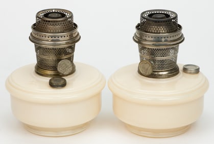 ALADDIN MODEL NO. B / NO. 153 KEROSENE BRACKET OR HANGING LAMP FONTS, LOT OF TWO