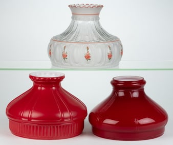 ASSORTED ALADDIN REPRODUCTION TABLE LAMP SHADES, LOT OF THREE