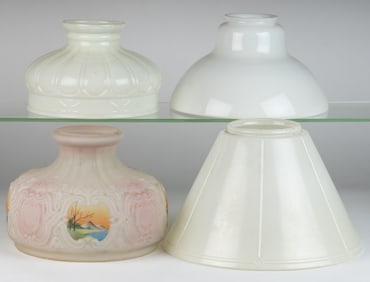 ASSORTED ALADDIN AND COLEMAN LAMP SHADES, LOT OF FOUR