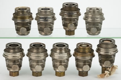 ALADDIN MODEL NO. B NU-TYPE LOX-ON KEROSENE LAMP BURNERS, LOT OF NINE