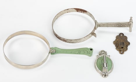 ASSORTED ALADDIN CAST-IRON LAMP WALL MOUNT BRACKET FRAMES, LOT OF TWO