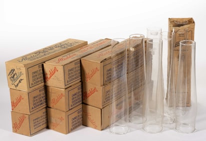 ASSORTED ALADDIN LOX-ON CHIMNEYS, LOT OF 17