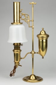 ALADDIN 75TH ANNIVERSARY 1983 REPRODUCTION BRASS ADJUSTABLE STUDENT LAMP