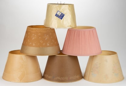 ASSORTED ALADDIN AND OTHER PAPER / WHIP-O-LITE KEROSENE LAMP SHADES, LOT OF SIX