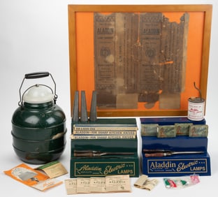 ASSORTED ALADDIN AND OTHER ADVERTISING AND RELATED LIGHTING ARTICLES, UNCOUNTED LOT