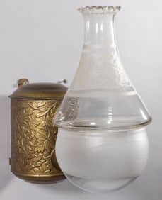 ANGLE LAMP CO. NO. 285 GRAPE DOUBLE-ARM KEROSENE WALL-MOUNT LAMP