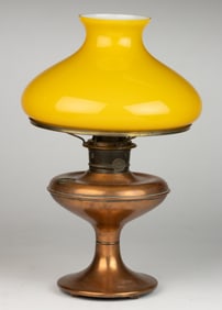 ALADDIN-STYLE COPPER FINISH BRASS KEROSENE TABLE STAND LAMP