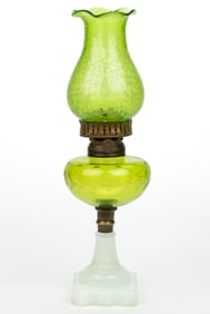CUT AND ENGRAVED KEROSENE STAND LAMP