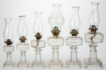 RIPLEY & CO. HOLLOW STEM KEROSENE STAND LAMPS, SET OF SIX