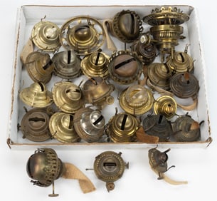 ASSORTED MANUFACTURERS KEROSENE SLIP BURNERS, LOT OF 26