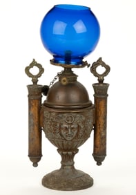 CAST-METAL FIGURAL BUST-HEAD TABLE-TOP CIGAR LIGHTER