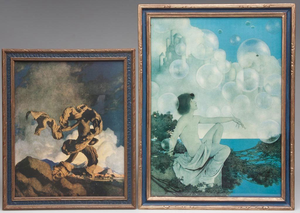 MAXFIELD PARRISH PRINTS, LOT OF TWO: MAXFIELD PARRISH PRINTS, LOT OF TWO, comprising "Cadmus Sowing the Dragon's Teeth" and "Air Castles", no publication imprint, each in a period frame. First half 20th century. 13" x 10 3/4" and 16 1/2"