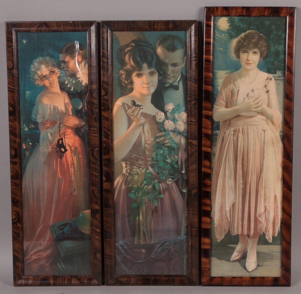 POMPEIAN BEAUTY PRINTS, LOT OF THREE: POMPEIAN BEAUTY PRINTS, LOT OF THREE, each in a period frame. Circe 1921, 1925 and 1926. Approximately 26" x 8 1/2" OA. Provenance: The collection of the late Richard "Dick" and Mary Ann Krauss of Cly