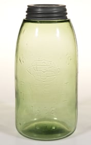 SWAYZEE GLASS CO. HALF GALLON MASON'S PATENT FRUIT JAR