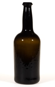 ENGLISH FREE-BLOWN BLACK GLASS WINE / UTILITY BOTTLE