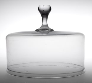 AMERICAN FREE-BLOWN GLASS LARGE SALVER / CAKE COVER