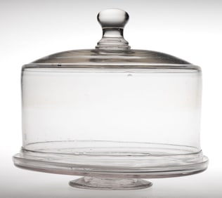 AMERICAN FREE-BLOWN COVERED SALVER / CAKE STAND
