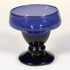 FREE-BLOWN GLASS FOOTED OPEN SALT