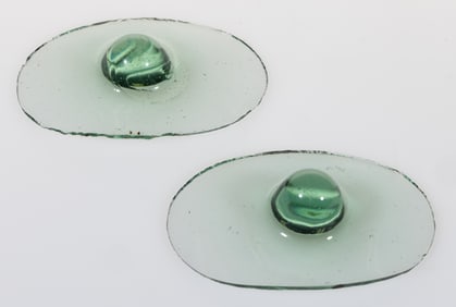 OVAL-CUT PAIR OF CROWN WINDOW GLASS BULL'S EYES