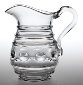 BLOWN-MOLDED RING AND LENS WATER PITCHER