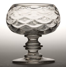 PATTERN-MOLDED GLASS OPEN SUGAR BOWL OR SWEETMEAT COMPOTE