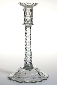 ENGLISH FREE-BLOWN AND CUT GLASS CANDLESTICK