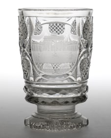 BOHEMIAN CUT AND ENGRAVED BEAKER