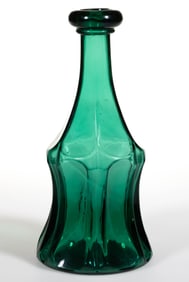 BLOWN-MOLDED CONCAVE PANEL AND GROOVE QUART DECANTER