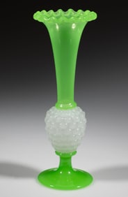 FREE-BLOWN AND MOLD-BLOWN OVAL HOBNAIL VASE