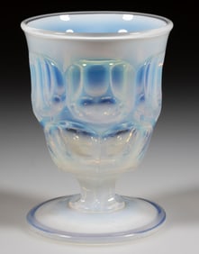 ASHBURTON PRESSED OPALESCENT GLASS EGG CUP