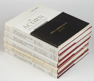 BOSTON SANDWICH GLASS REFERENCE VOLUMES AND JOURNALS, LOT OF SEVEN
