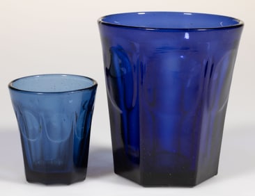 PRESSED COLONIAL TUMBLER & TASTER, LOT OF TWO